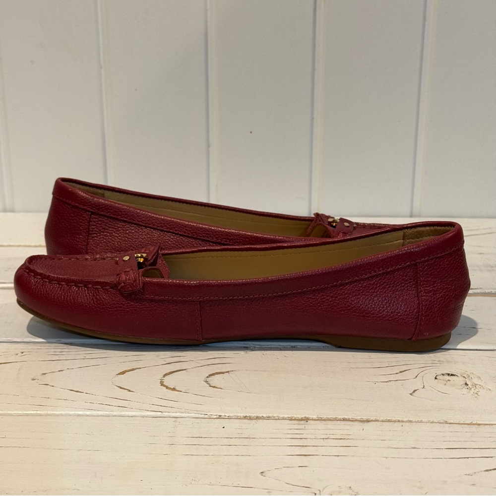 Women’s Michael Kors Deep Red Cranberry Leather Loafers Size 8 1/2 - Picture 8 of 12